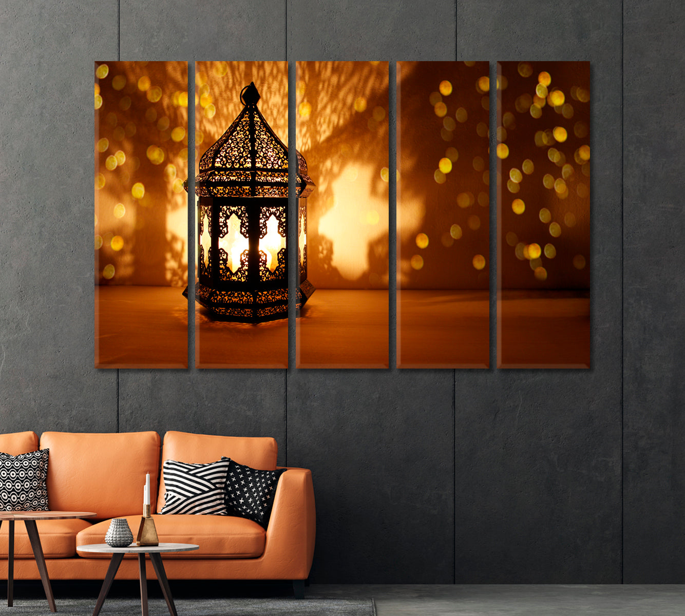 Ramadan Kareem Decorative Arabic Lantern Canvas Print-Canvas Print-CetArt-1 Panel-24x16 inches-CetArt