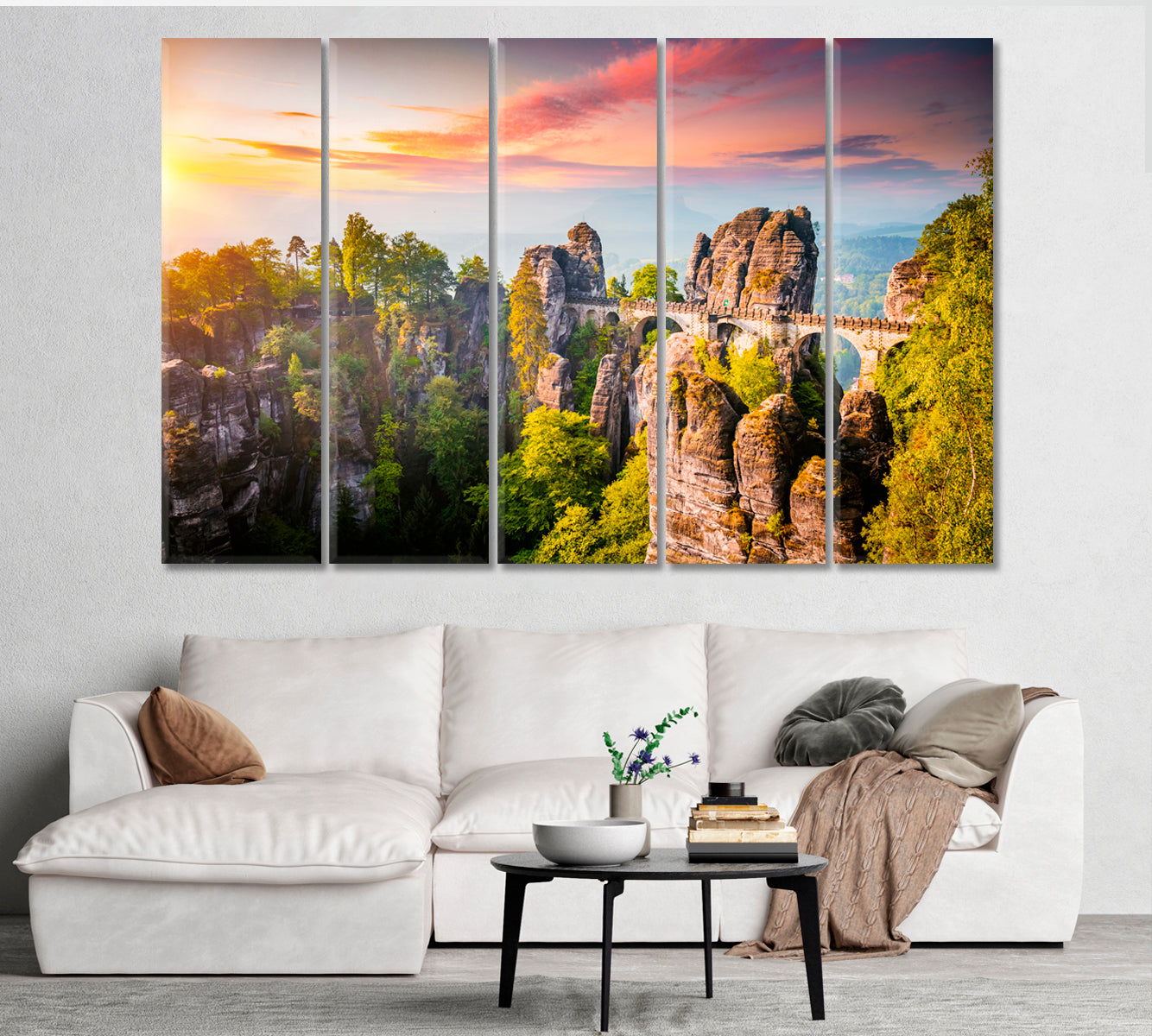 Elbe Sandstone Mountains Germany Canvas Print-Canvas Print-CetArt-1 Panel-24x16 inches-CetArt