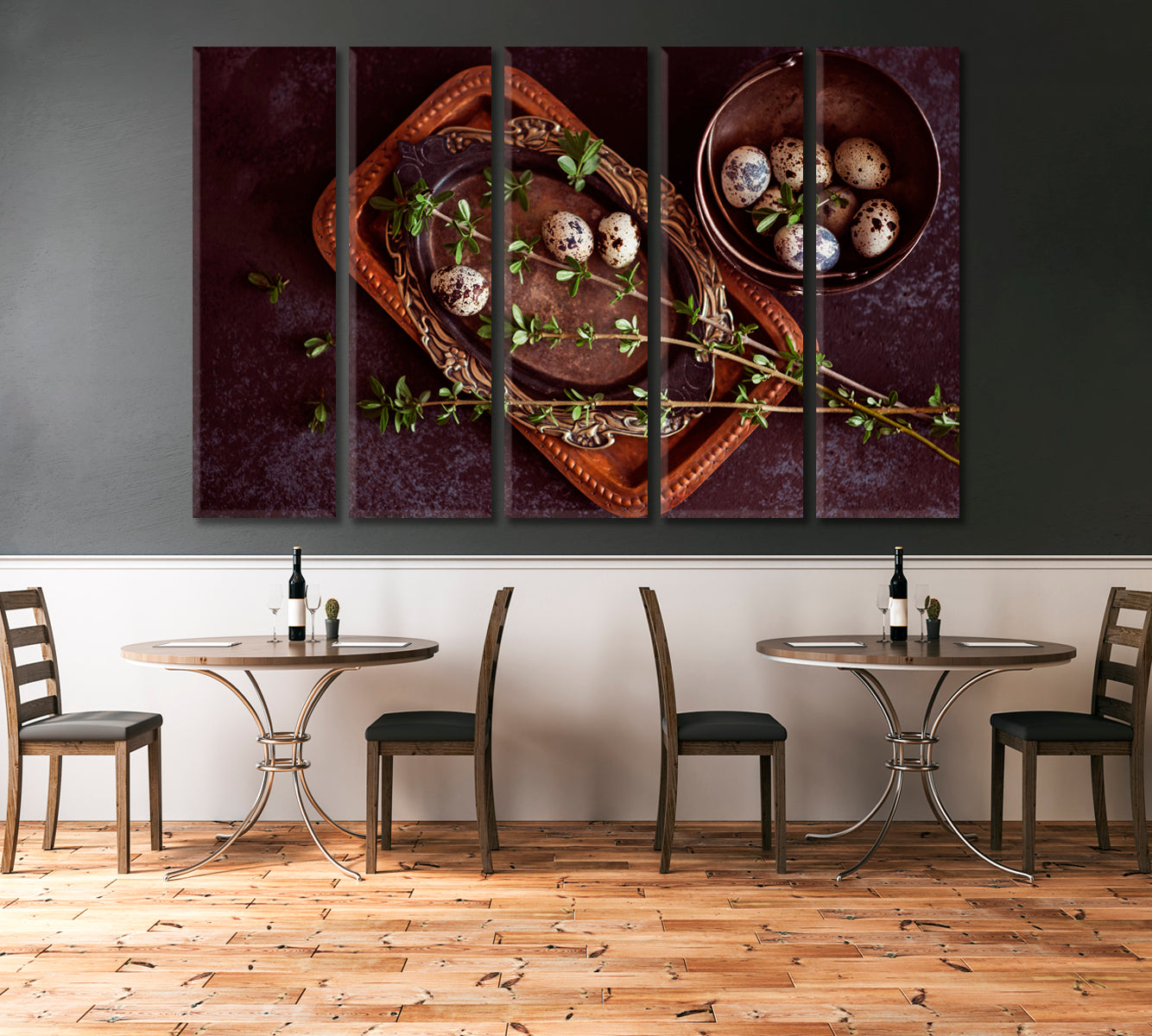 Easter Composition with Quail Eggs Canvas Print-Canvas Print-CetArt-1 Panel-24x16 inches-CetArt