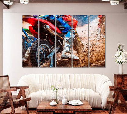 Mountain Bikes Racing Canvas Print-Canvas Print-CetArt-1 Panel-24x16 inches-CetArt