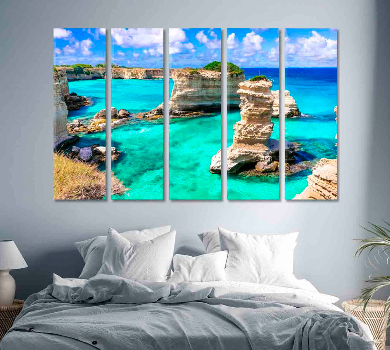 Torre di Sant Andrea Beach Apulia Italy Canvas Print-Canvas Print-CetArt-1 Panel-24x16 inches-CetArt