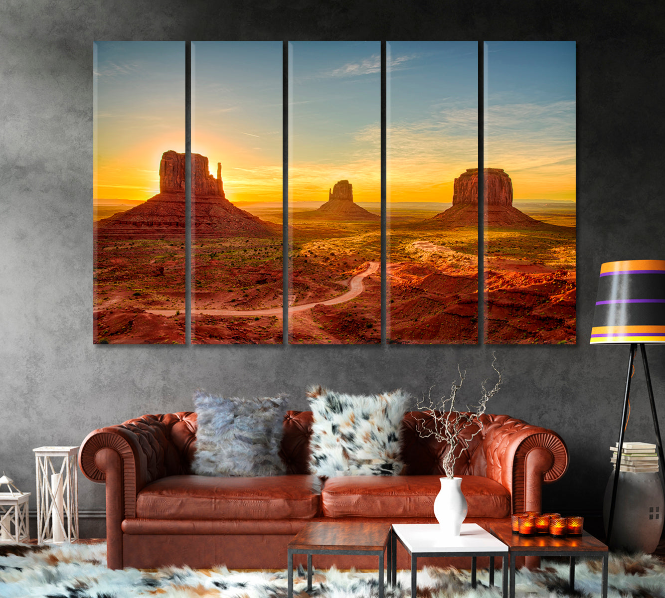 Sunrise at Monument Valley Arizona USA Canvas Print-Canvas Print-CetArt-1 Panel-24x16 inches-CetArt