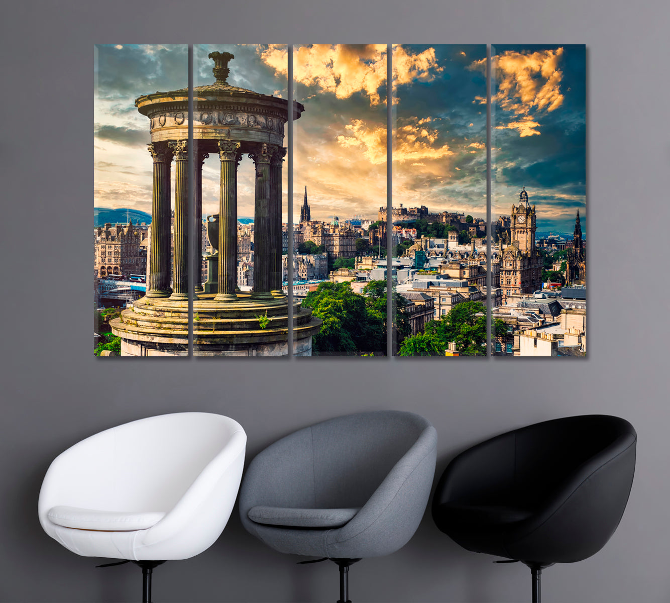 Dramatic Sky over Edinburgh Scotland Canvas Print-Canvas Print-CetArt-1 Panel-24x16 inches-CetArt