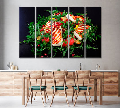 Salad with Grilled Halloumi and Arugula Canvas Print-Canvas Print-CetArt-1 Panel-24x16 inches-CetArt