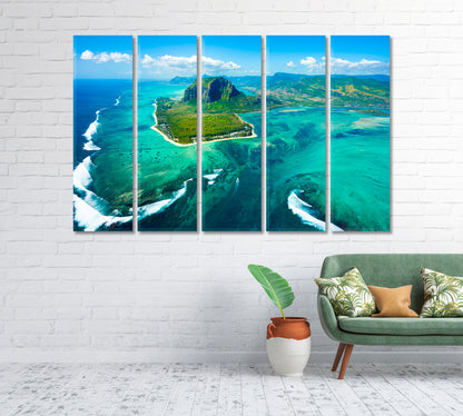 Mauritius Island and Famous Le Morne Brabant Mountain Canvas Print-Canvas Print-CetArt-1 Panel-24x16 inches-CetArt