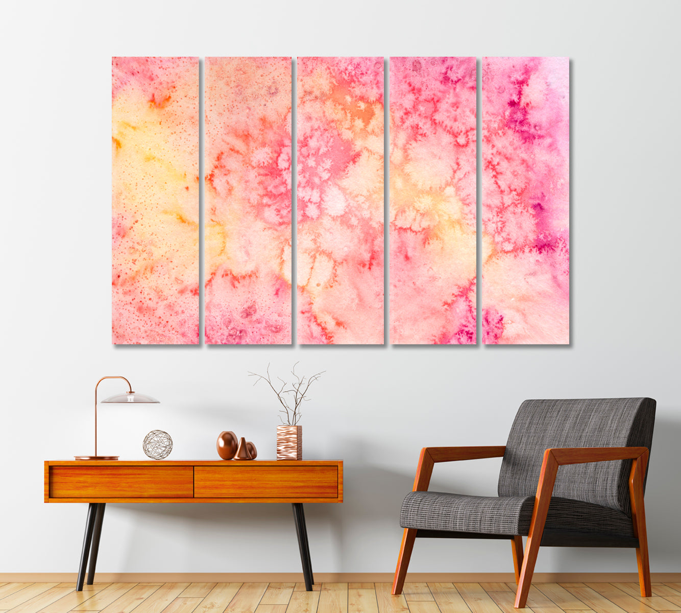 Abstract Pink Watercolor Pattern Canvas Print-Canvas Print-CetArt-1 Panel-24x16 inches-CetArt