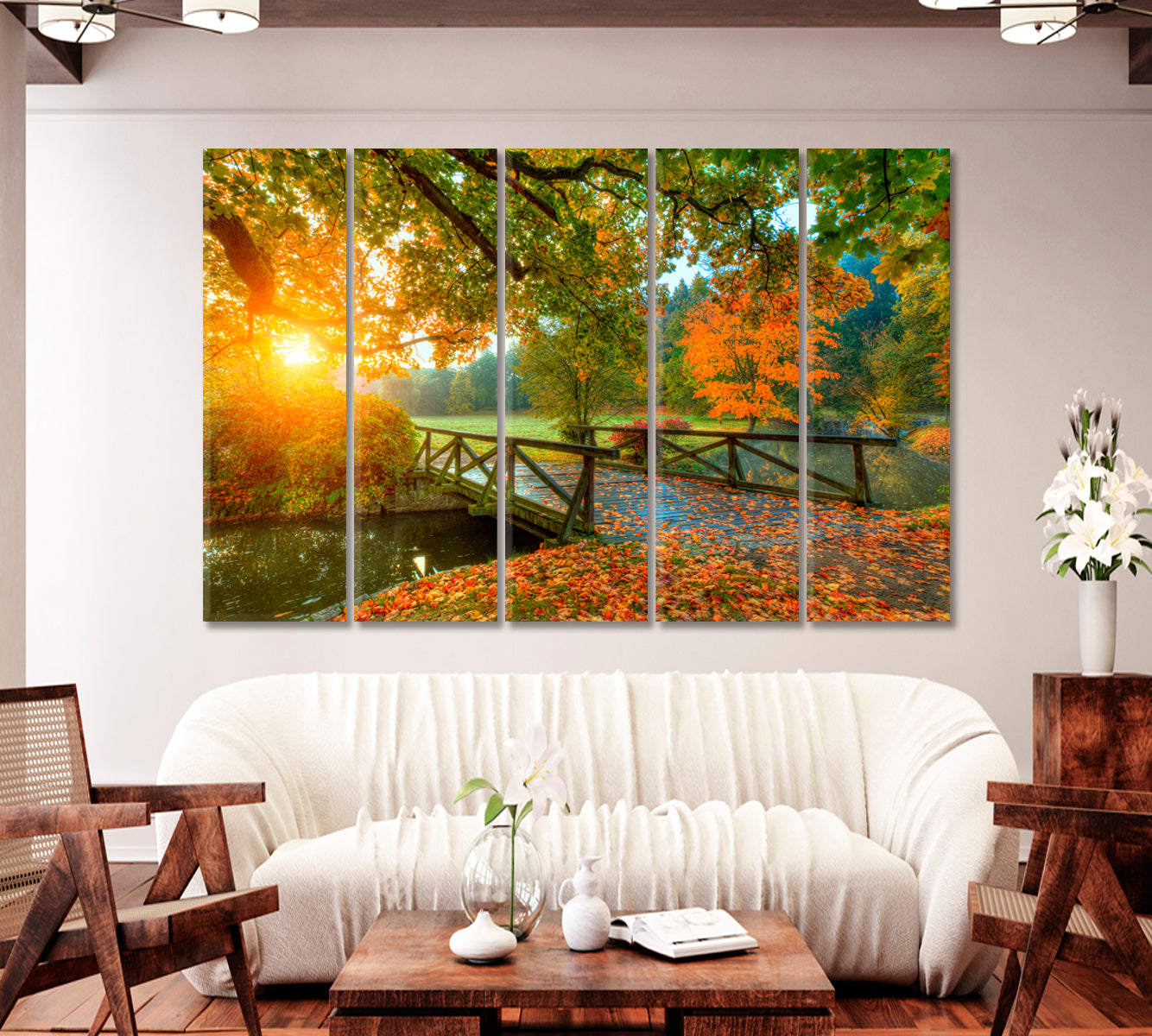 Beautiful Autumn Park Canvas Print-Canvas Print-CetArt-1 Panel-24x16 inches-CetArt