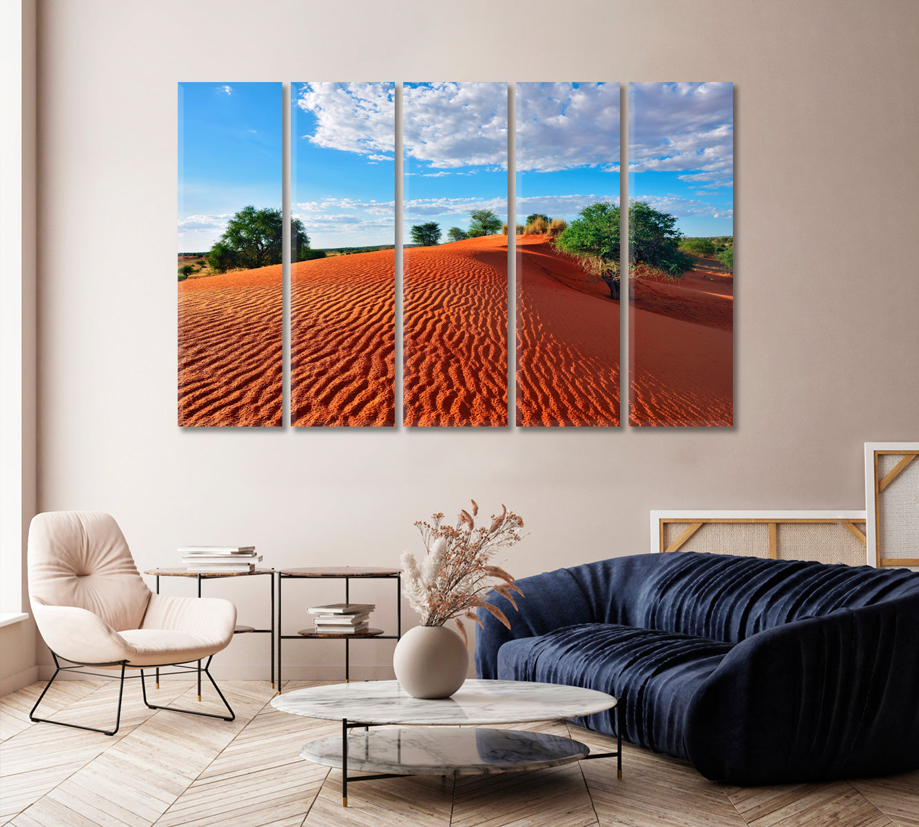 Big Red Dune with Sand Waves Canvas Print-Canvas Print-CetArt-1 Panel-24x16 inches-CetArt