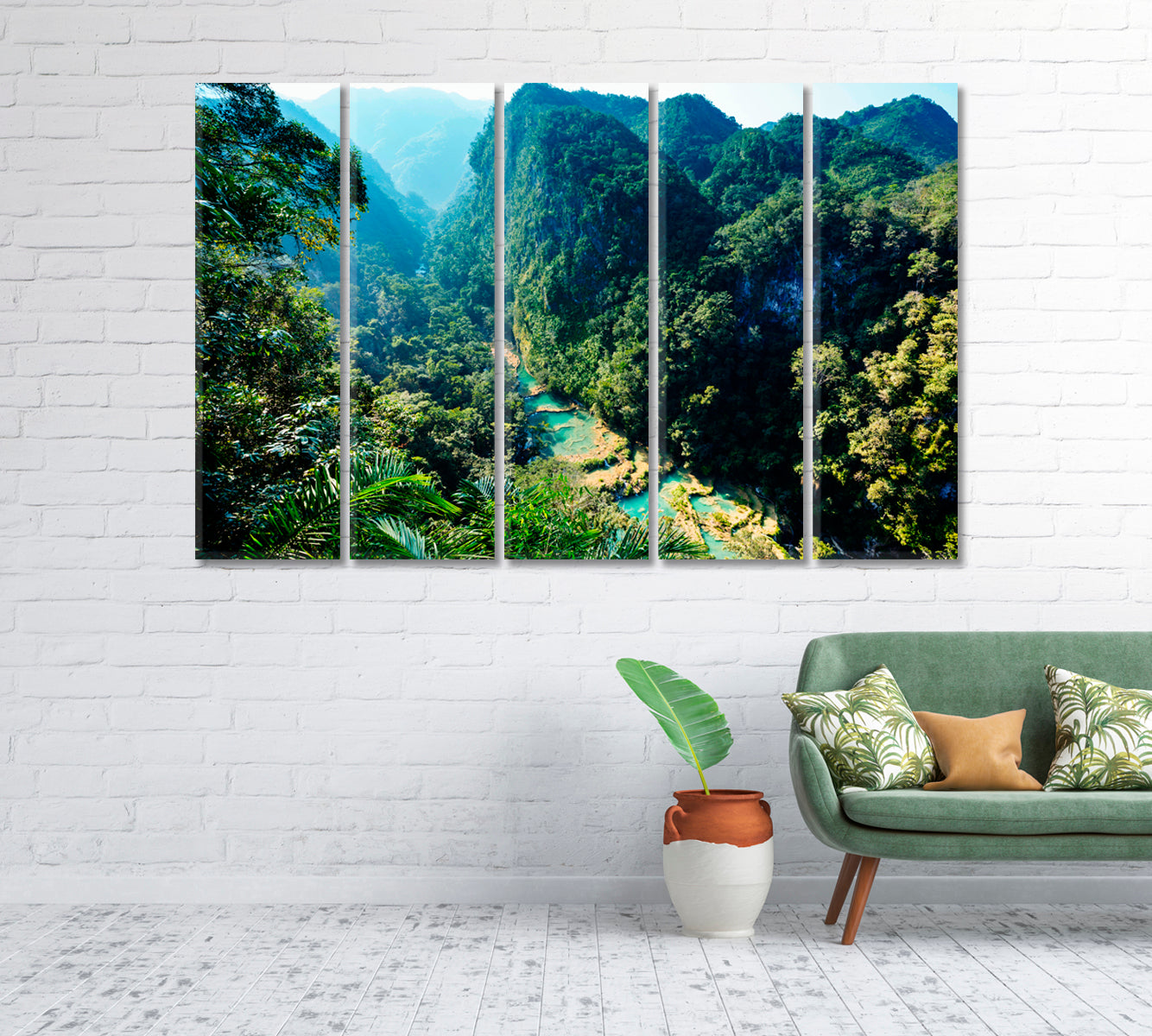 Beautiful Natural Pools in Semuc Champey Guatemala Canvas Print-Canvas Print-CetArt-1 Panel-24x16 inches-CetArt