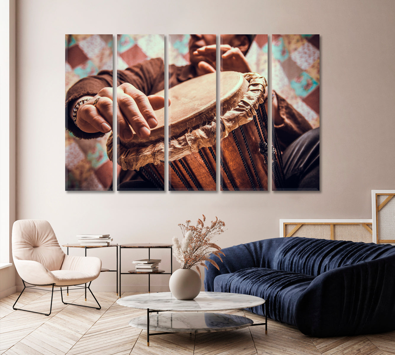 Ethnic Musical Instrument Djembe Canvas Print-Canvas Print-CetArt-1 Panel-24x16 inches-CetArt