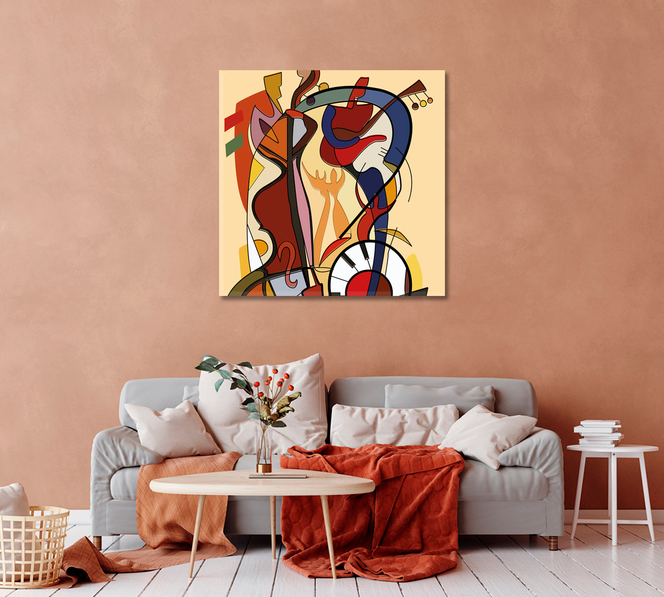 Jazz Music Abstract Art Canvas Print-Canvas Print-CetArt-1 panel-12x12 inches-CetArt