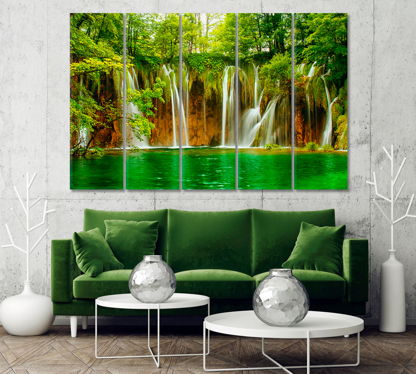 Waterfalls in Plitvice Lakes Park Croatia Canvas Print-Canvas Print-CetArt-1 Panel-24x16 inches-CetArt