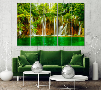 Waterfalls in Plitvice Lakes Park Croatia Canvas Print-Canvas Print-CetArt-1 Panel-24x16 inches-CetArt