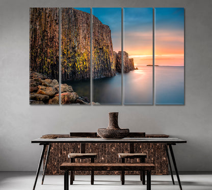 Basalt Columns in Sugandisey Island Iceland Canvas Print-Canvas Print-CetArt-1 Panel-24x16 inches-CetArt