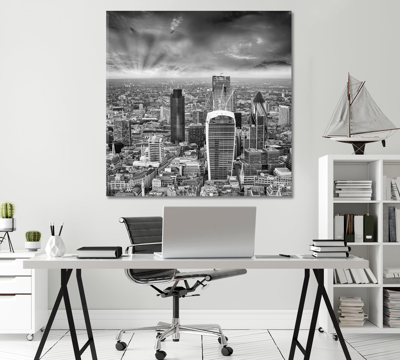 Skyscrapers and Modern Buildings London Canvas Print-Canvas Print-CetArt-1 panel-12x12 inches-CetArt