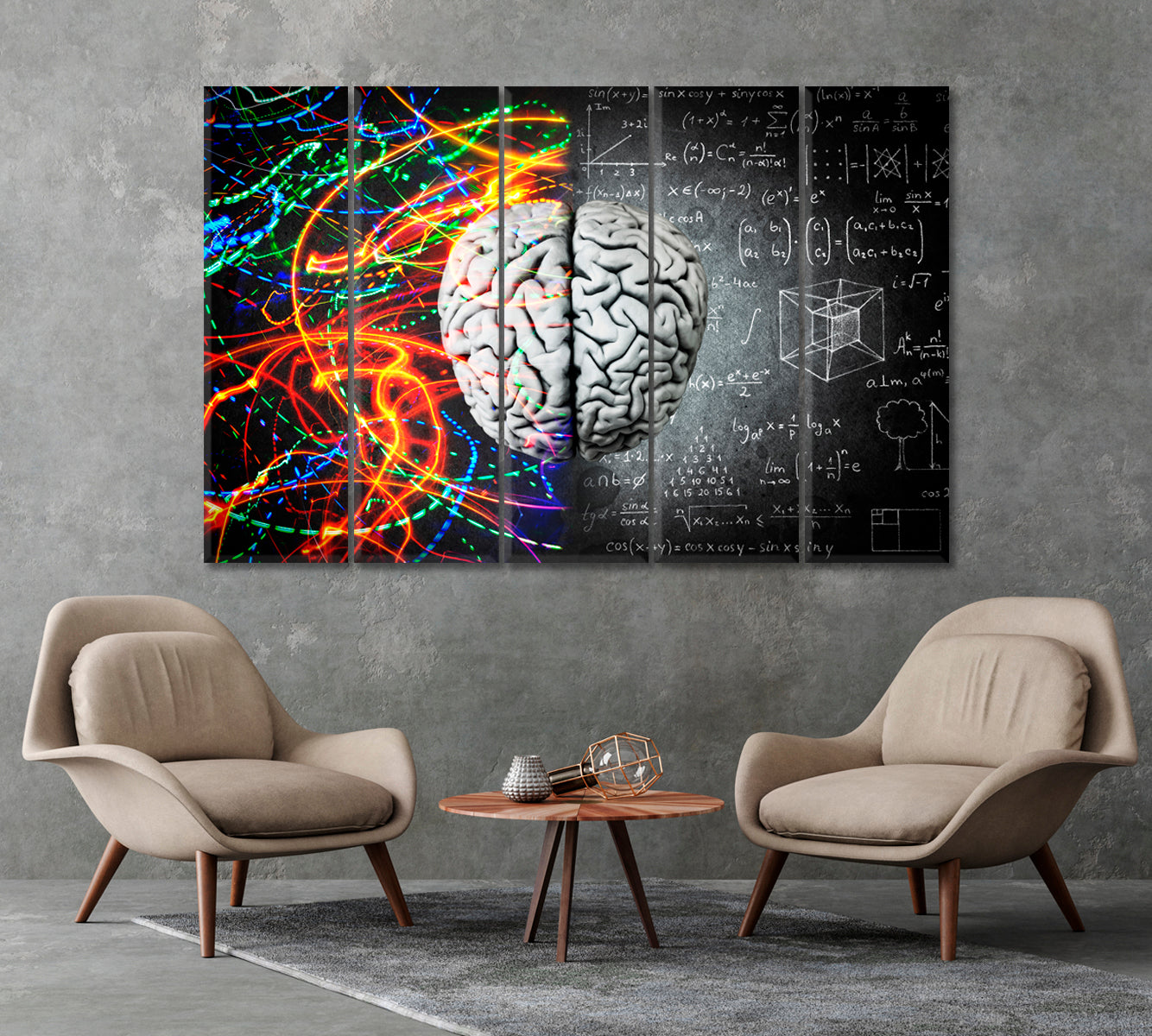 Left Brain Logical vs Right Brain Creative Canvas Print-Canvas Print-CetArt-1 Panel-24x16 inches-CetArt