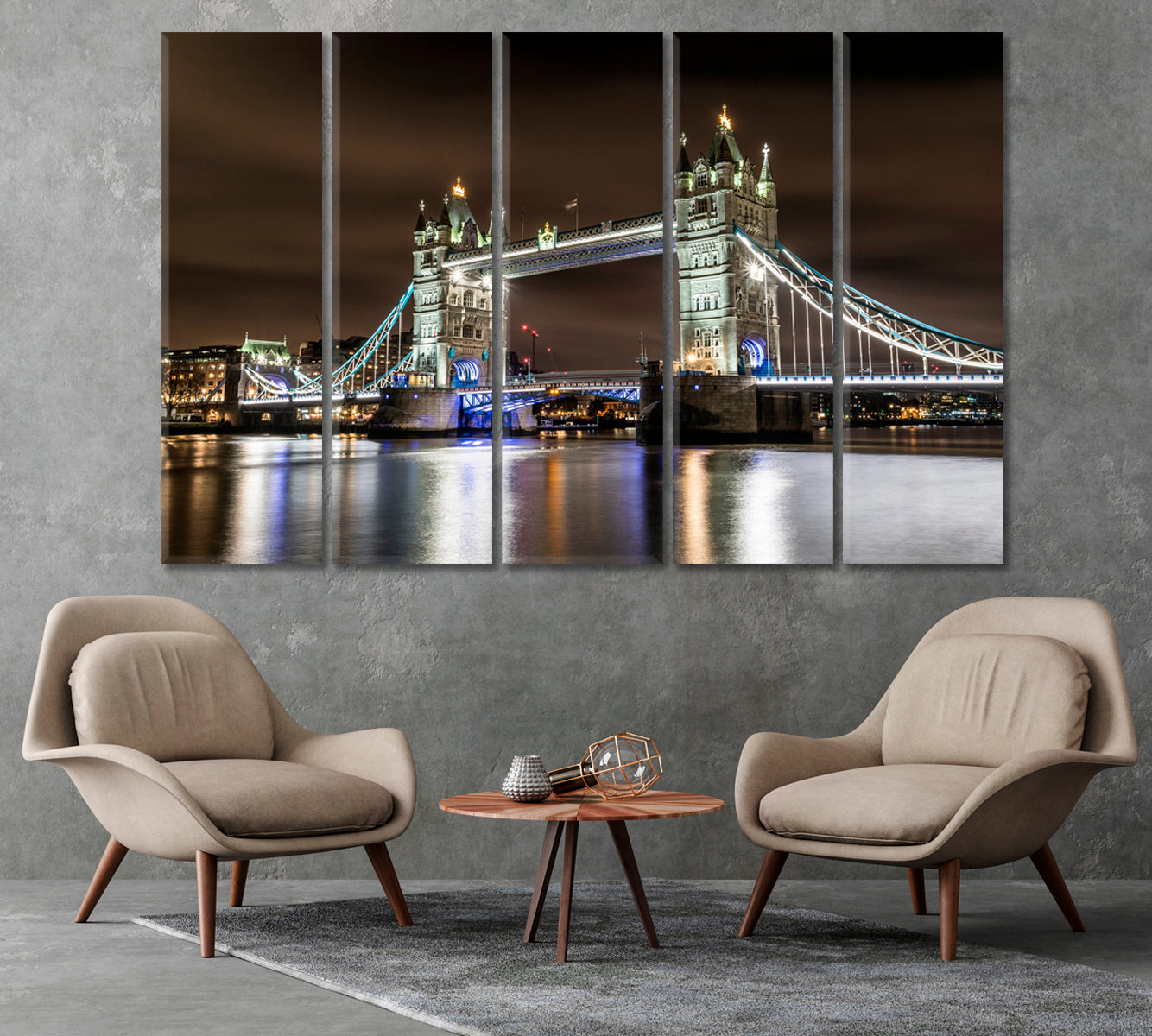 Tower Bridge View at Night London Canvas Print-Canvas Print-CetArt-1 Panel-24x16 inches-CetArt