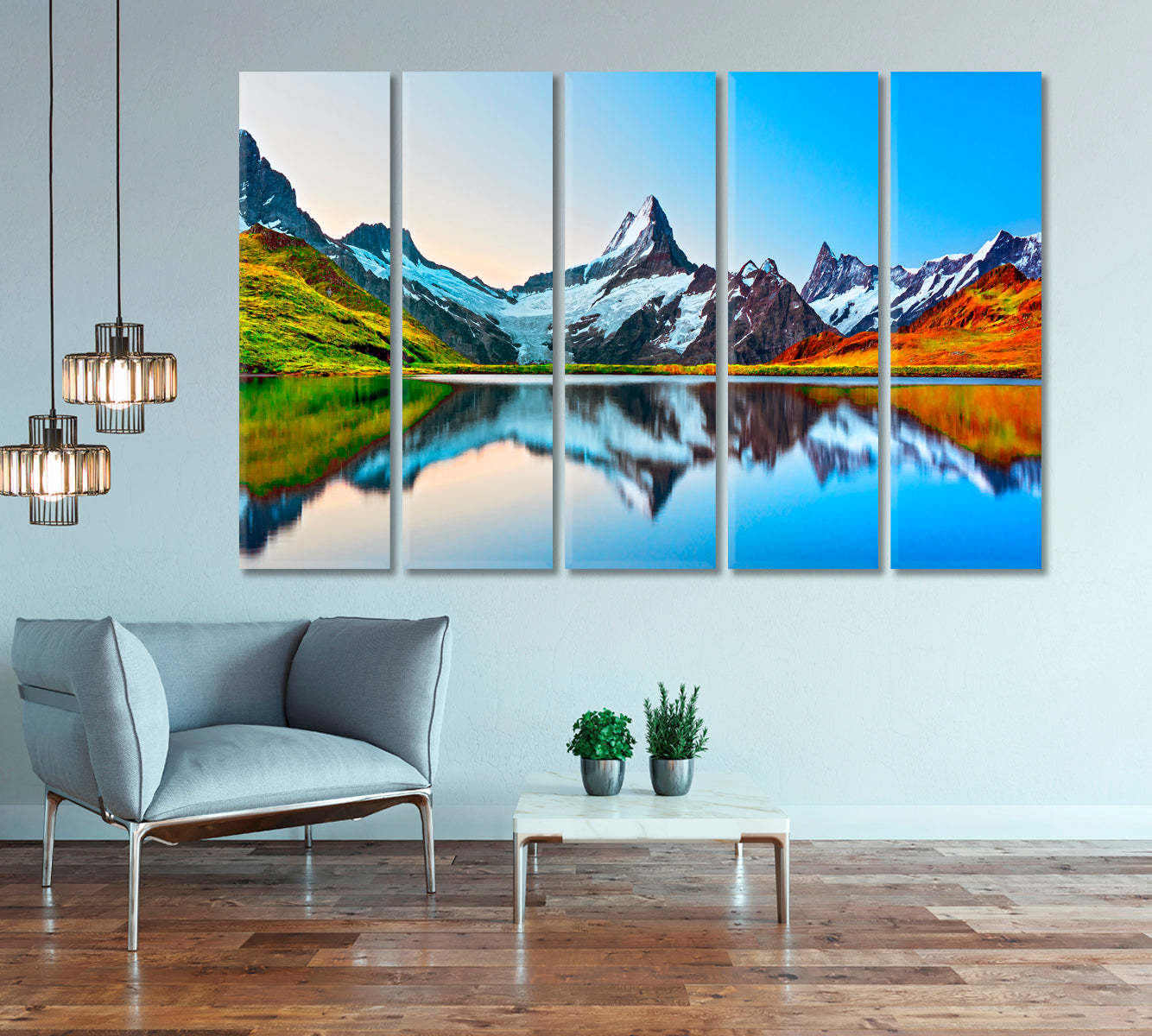 Bachalpsee Lake with Schreckhorn and Wetterhorn Peak Canvas Print-Canvas Print-CetArt-1 Panel-24x16 inches-CetArt