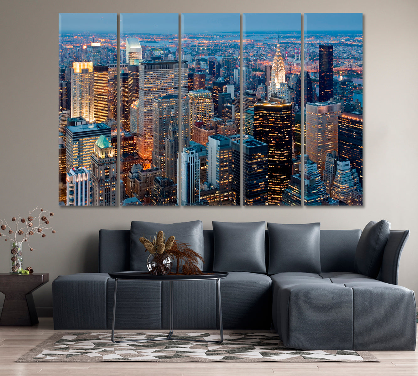 Sunset over Manhattan New York Canvas Print-Canvas Print-CetArt-1 Panel-24x16 inches-CetArt