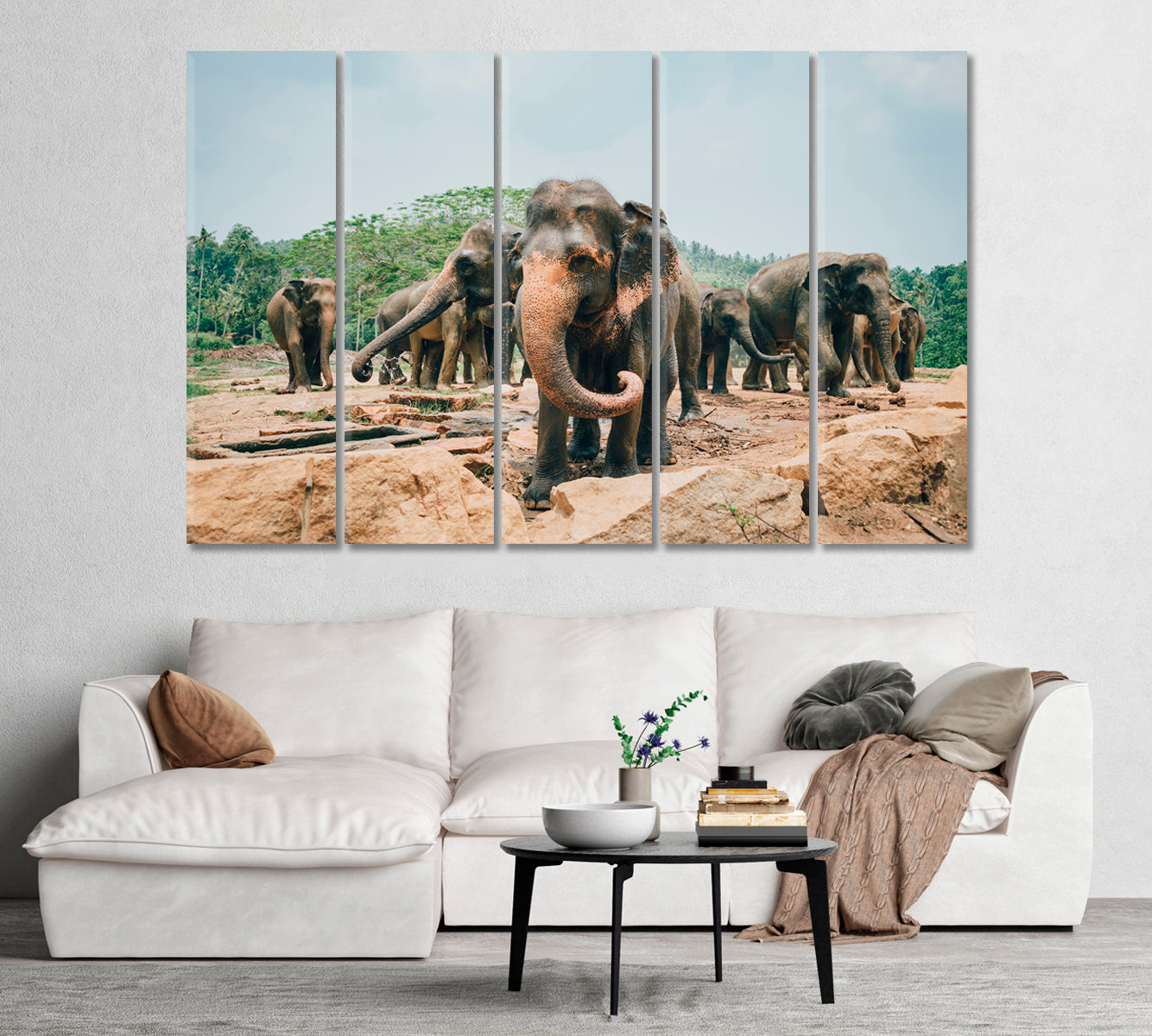 Sri Lankan Elephants Canvas Print-Canvas Print-CetArt-1 Panel-24x16 inches-CetArt