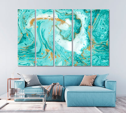 Creative Abstract Liquid Turquoise Pattern Canvas Print-Canvas Print-CetArt-1 Panel-24x16 inches-CetArt