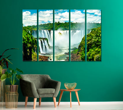 Iguazu Falls in Tropical Rainforest Argentina Canvas Print-Canvas Print-CetArt-1 Panel-24x16 inches-CetArt