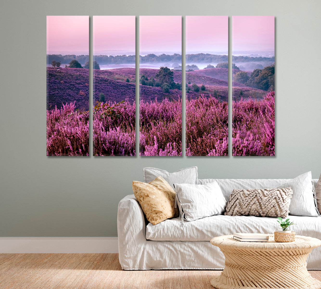 Blooming Heather Fields in Posbank National Park Canvas Print-Canvas Print-CetArt-1 Panel-24x16 inches-CetArt