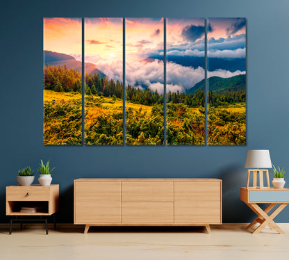 Morning Fog in the Carpathians Ukraine Canvas Print-Canvas Print-CetArt-1 Panel-24x16 inches-CetArt