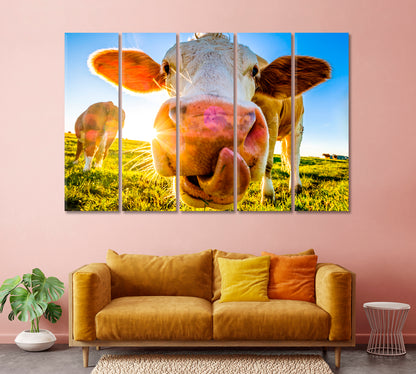 Cute Cow Canvas Print-Canvas Print-CetArt-1 Panel-24x16 inches-CetArt