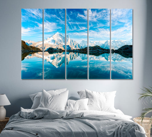 Reflection of the Sky in Lake Lac Blanc French Alps Canvas Print-Canvas Print-CetArt-1 Panel-24x16 inches-CetArt