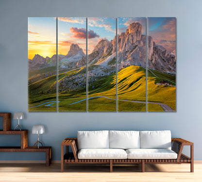 Fantastic Mountains and Giau Pass Italy Canvas Print-Canvas Print-CetArt-1 Panel-24x16 inches-CetArt