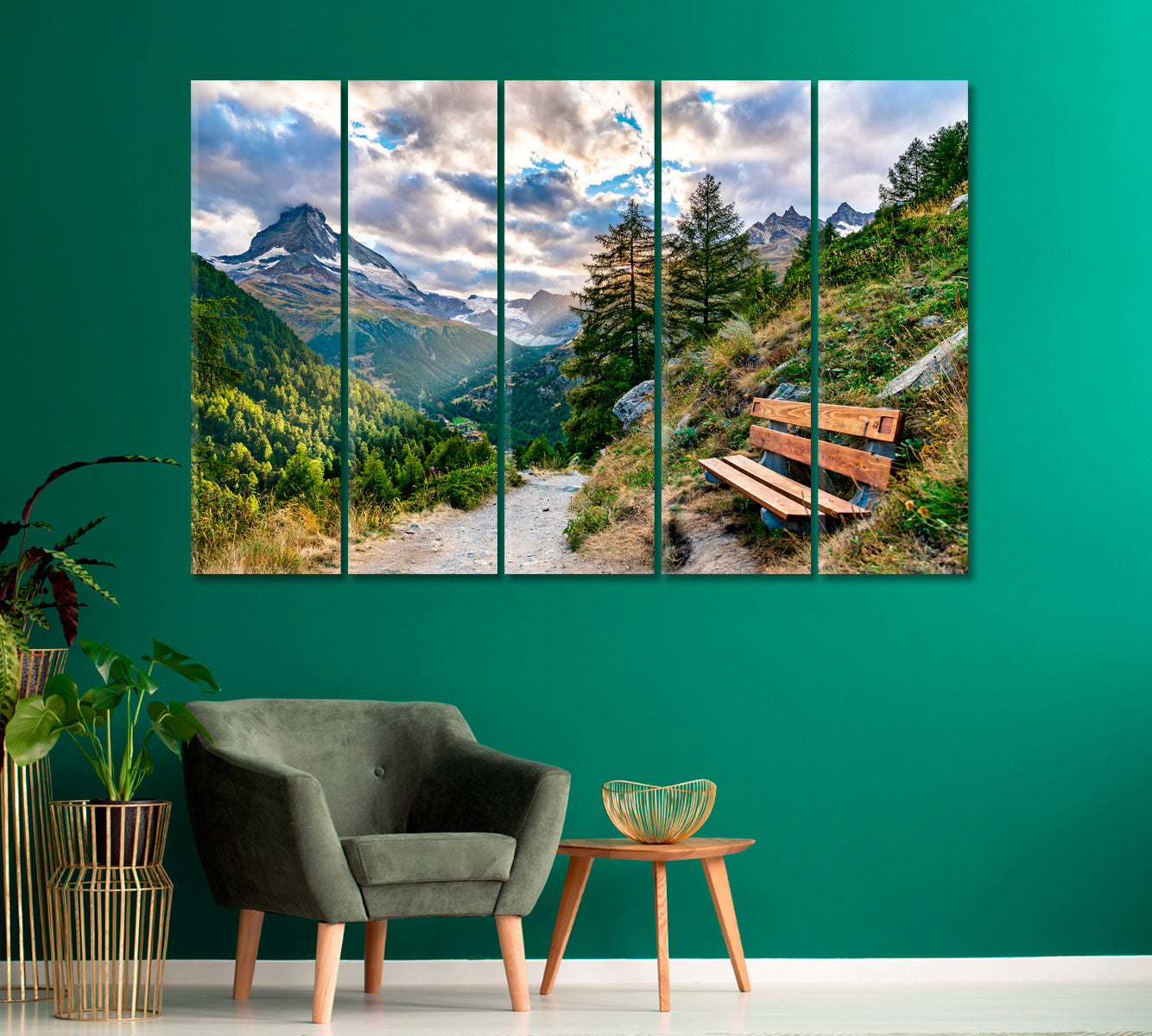 View of Matterhorn Mountain Swiss Alps Canvas Print-Canvas Print-CetArt-1 Panel-24x16 inches-CetArt