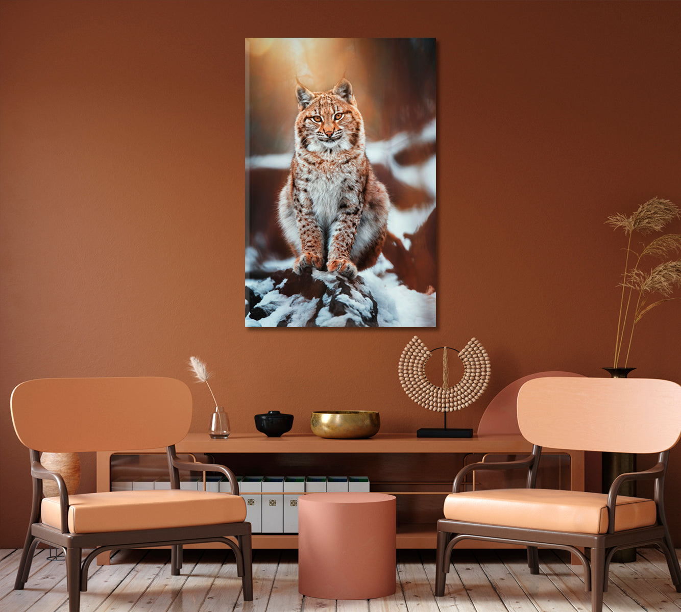 European Lynx in Forest Canvas Print-Canvas Print-CetArt-1 panel-16x24 inches-CetArt