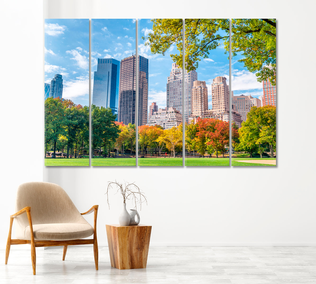 Manhattan Central Park in Autumn Canvas Print-Canvas Print-CetArt-1 Panel-24x16 inches-CetArt