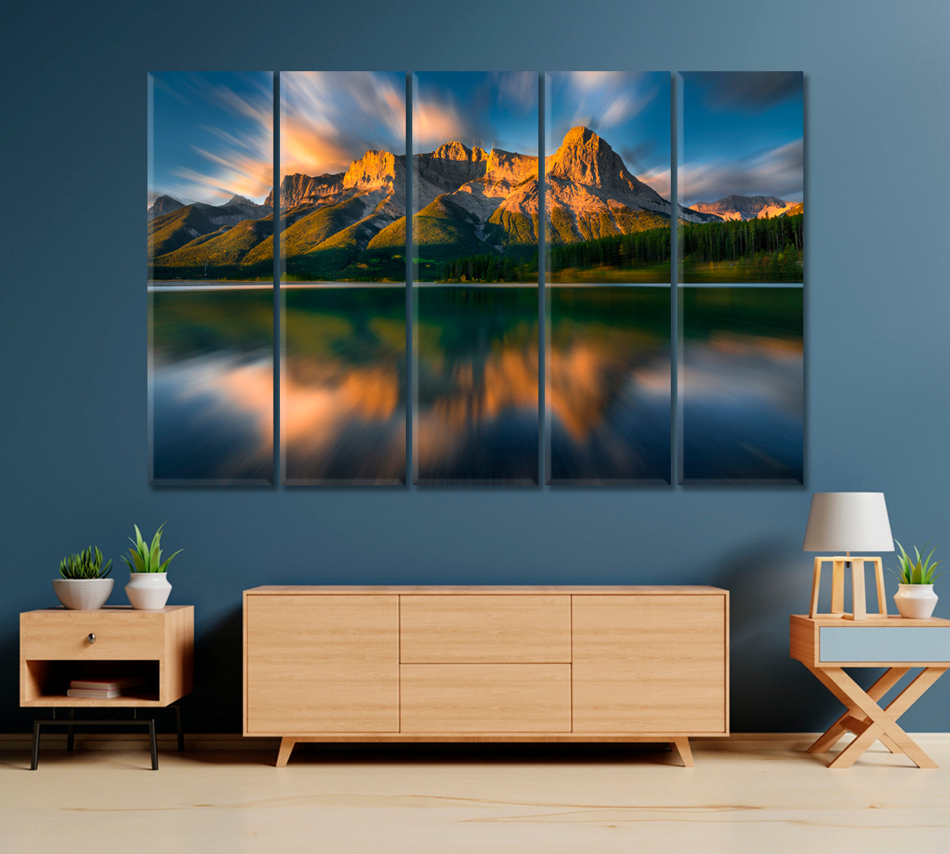 Natural Landscape Rundle Forebay Reservoir Canmore Canada Canvas Print-Canvas Print-CetArt-1 Panel-24x16 inches-CetArt