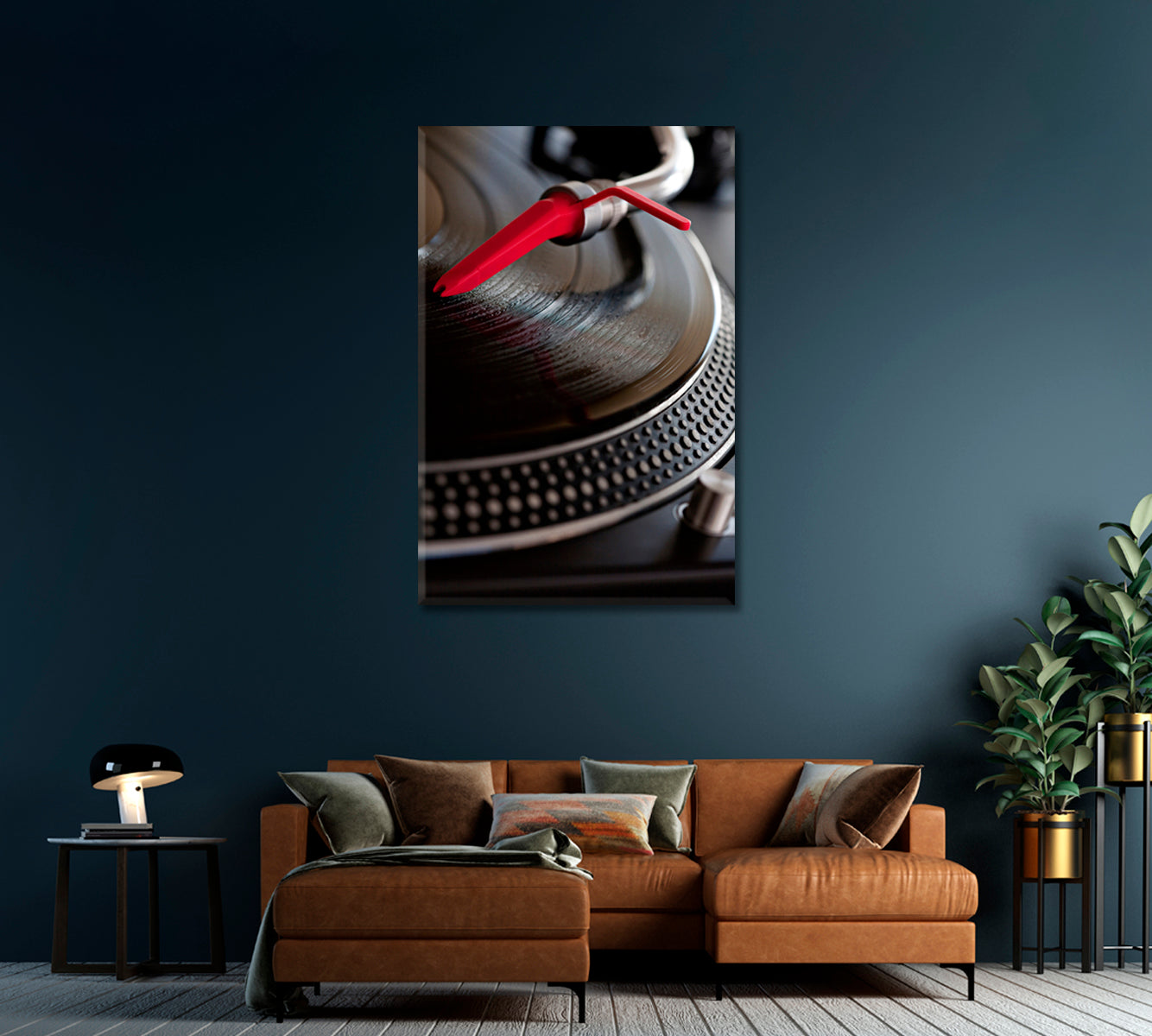 Record Player with Red Needle Canvas Print-Canvas Print-CetArt-1 panel-16x24 inches-CetArt