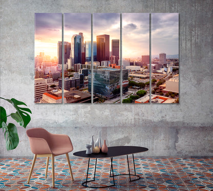 Downtown Los Angeles Skyline Canvas Print-Canvas Print-CetArt-1 Panel-24x16 inches-CetArt