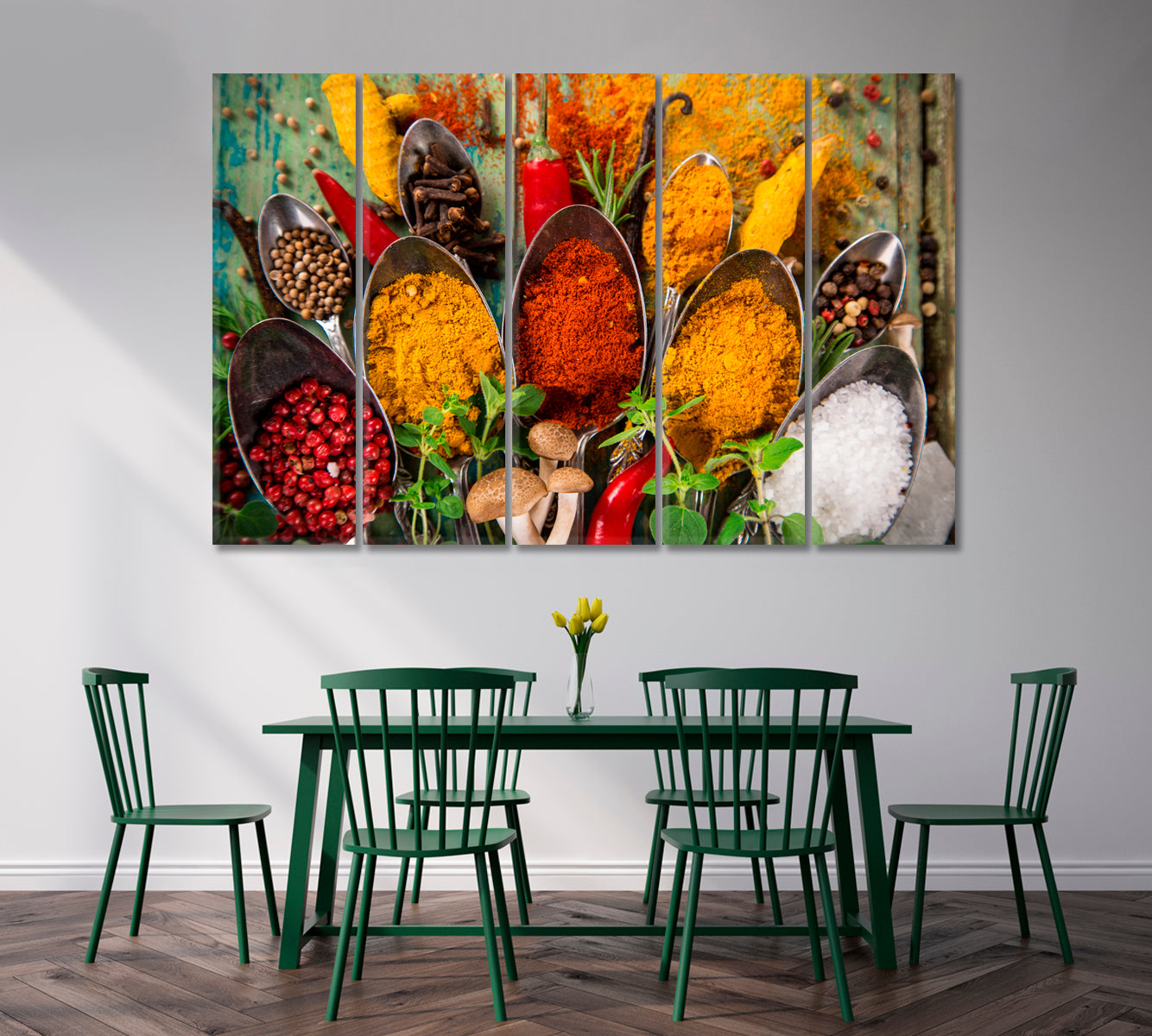 Assorted Spices in Tablespoons Canvas Print-CetArt-1 Panel-24x16 inches-CetArt