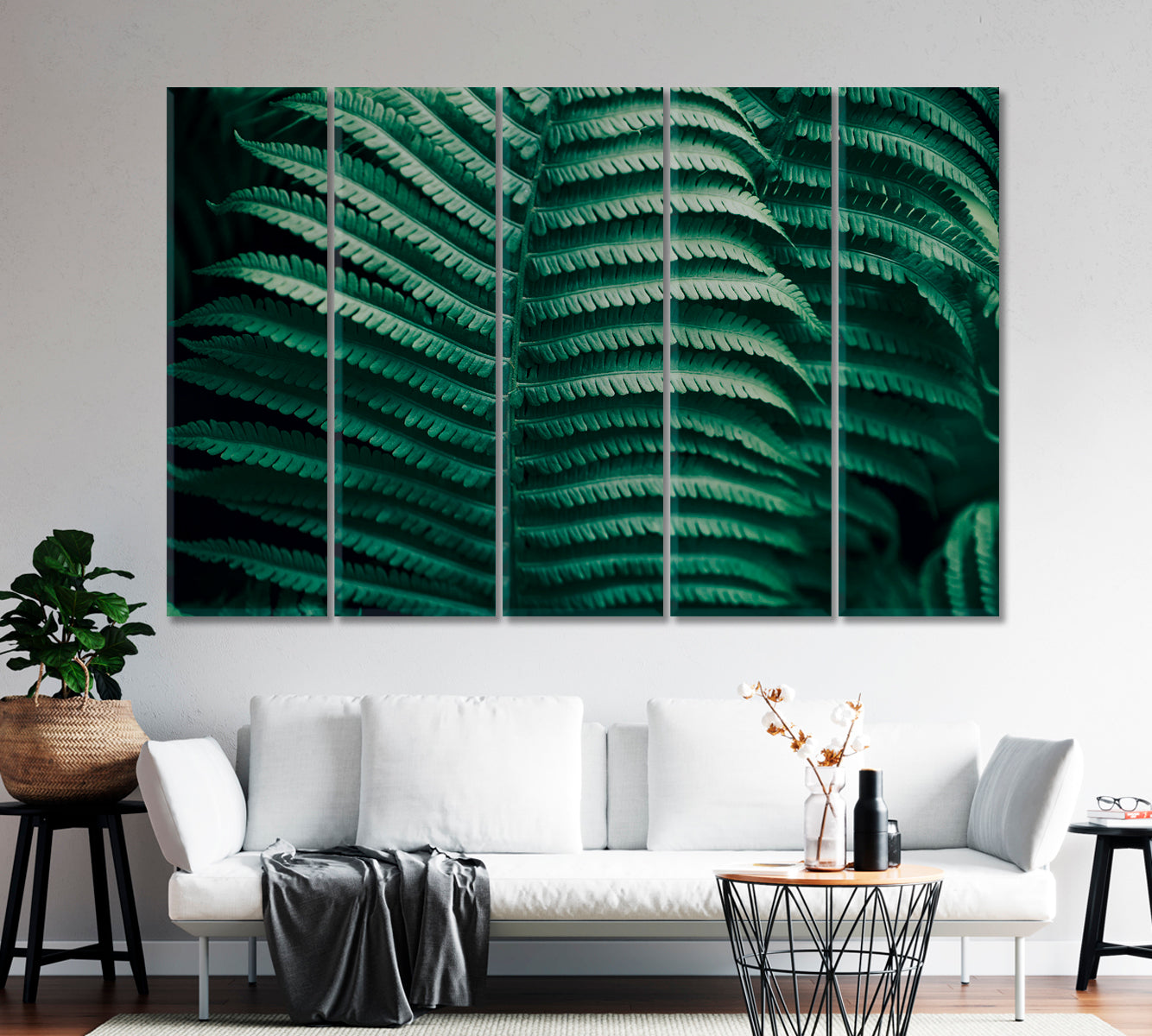 Wild Fern Leaves Canvas Print-Canvas Print-CetArt-1 Panel-24x16 inches-CetArt