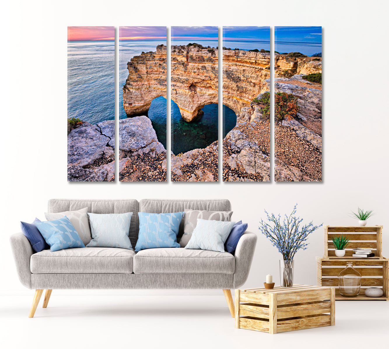 Heart Arch on Coast of Algarve Portugal Canvas Print-Canvas Print-CetArt-1 Panel-24x16 inches-CetArt