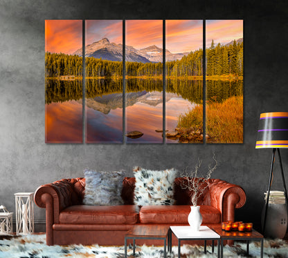 Herbert Lake Jasper National park Alberta Canada Canvas Print-Canvas Print-CetArt-1 Panel-24x16 inches-CetArt