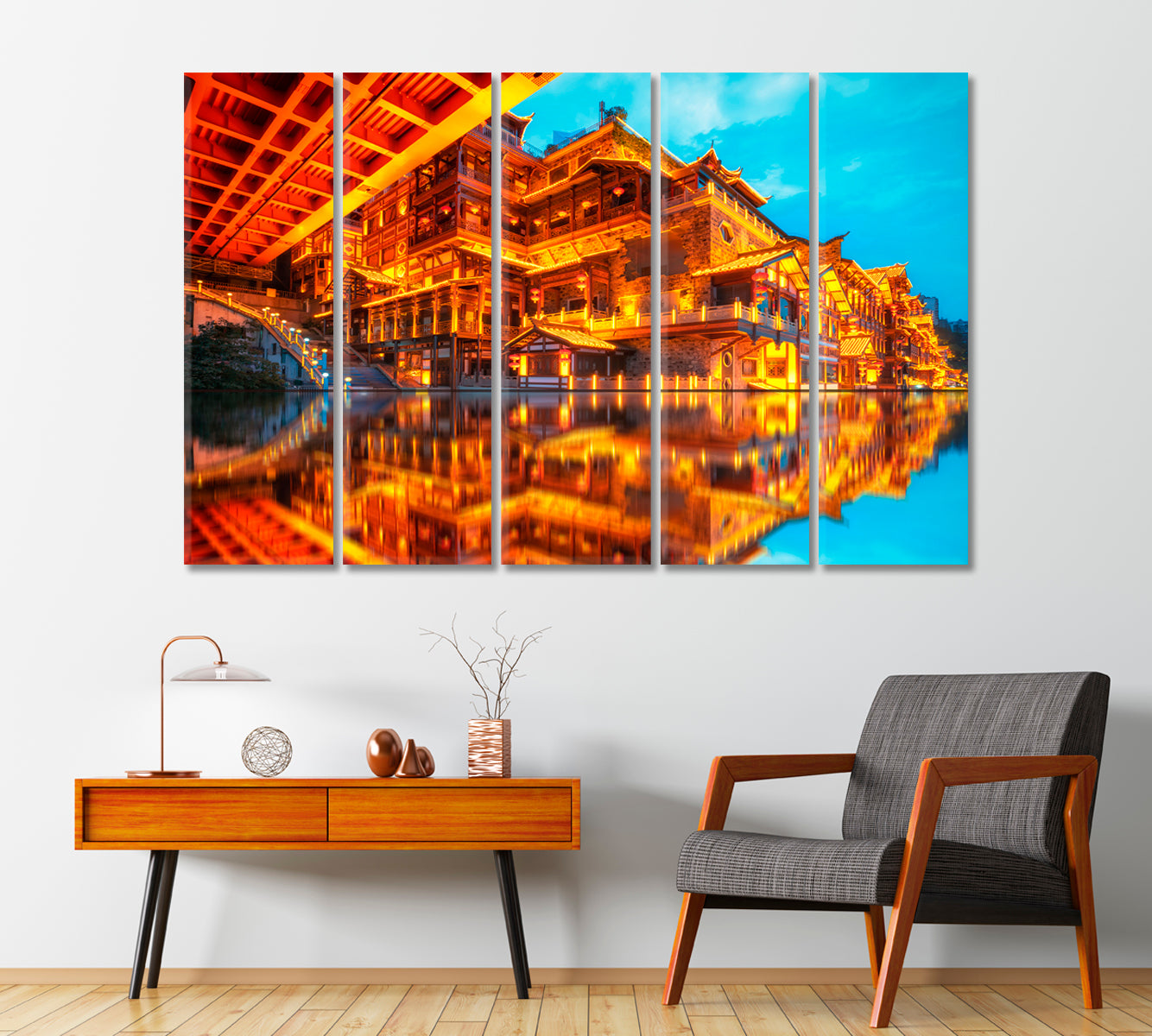 Chongqing Hongyadong Street Canvas Print-Canvas Print-CetArt-1 Panel-24x16 inches-CetArt