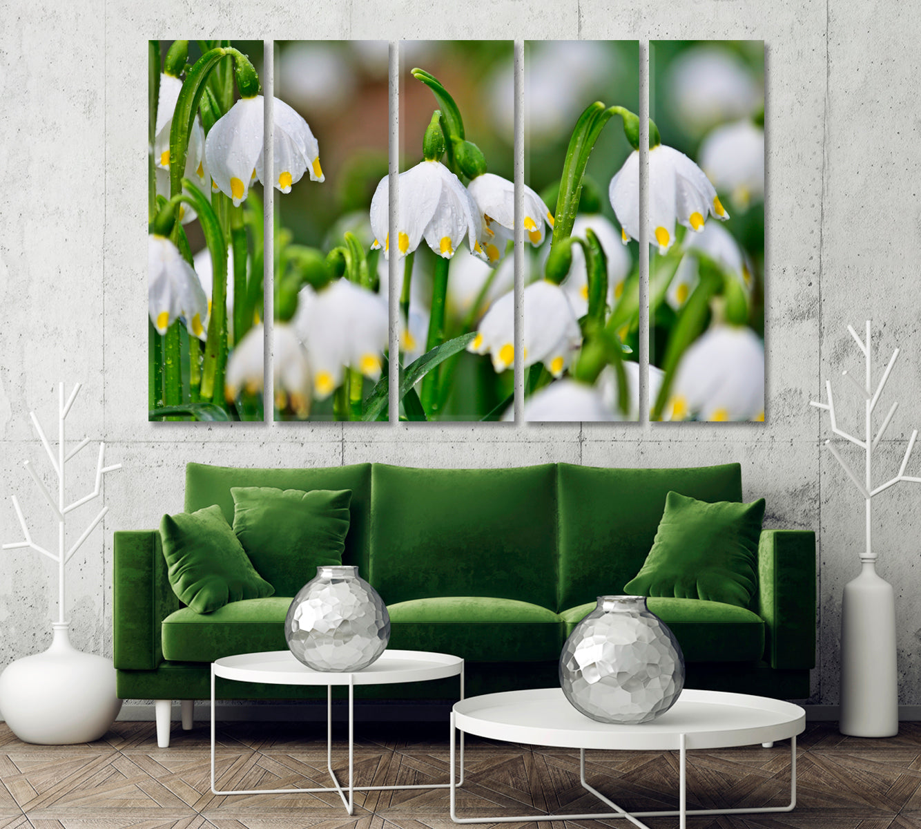 Snowdrops Flowers Canvas Print-Canvas Print-CetArt-1 Panel-24x16 inches-CetArt