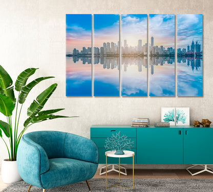 Urban City Skyline Canvas Print-Canvas Print-CetArt-1 Panel-24x16 inches-CetArt