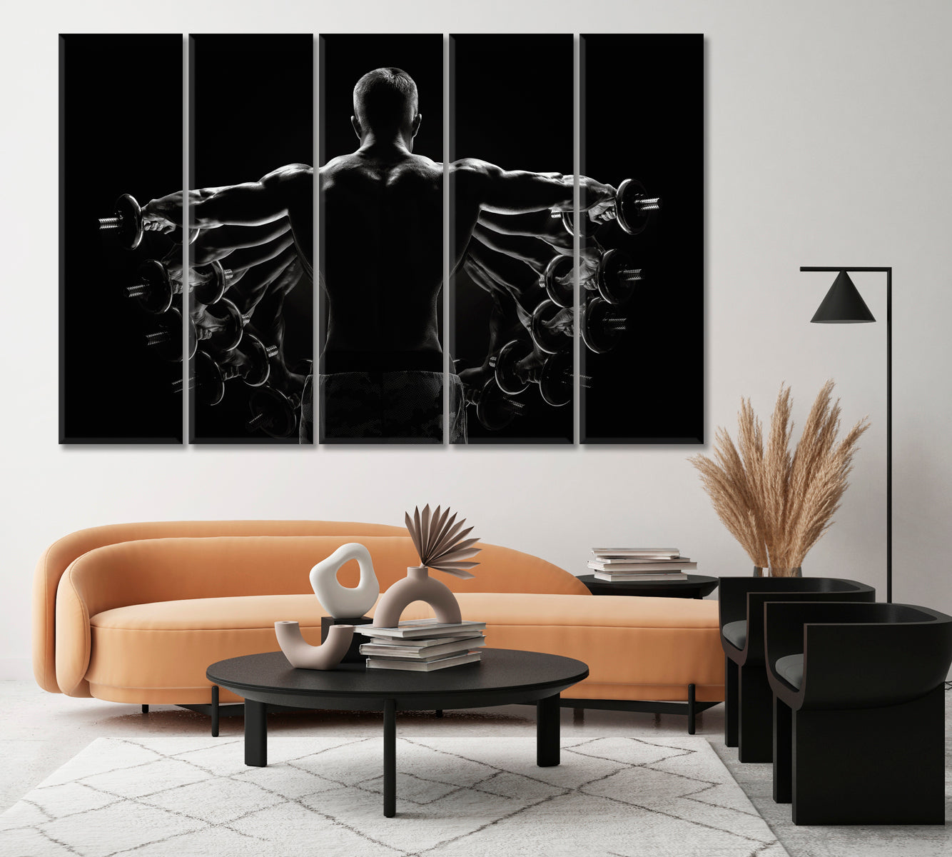 Bodybuilder Lateral Dumbbell Raise Canvas Print-Canvas Print-CetArt-1 Panel-24x16 inches-CetArt