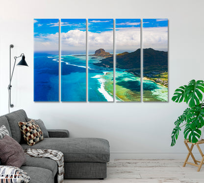 Amazing Landscape Le Morne Brabant Peninsula Mauritius Canvas Print-Canvas Print-CetArt-1 Panel-24x16 inches-CetArt