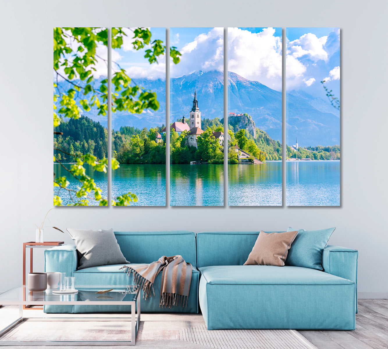 Bled Lake in Sunny Day Slovenia Canvas Print-Canvas Print-CetArt-1 Panel-24x16 inches-CetArt