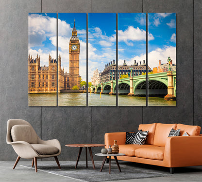 Big Ben and Houses of Parliament London UK Canvas Print-Canvas Print-CetArt-1 Panel-24x16 inches-CetArt