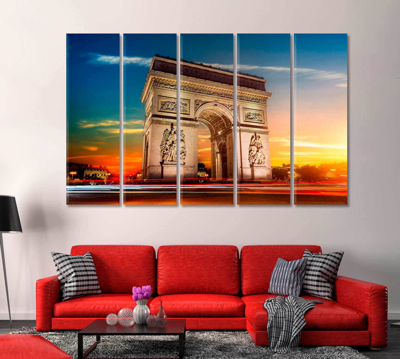 Arch of Triumph in Paris at Night Canvas Print-Canvas Print-CetArt-1 Panel-24x16 inches-CetArt