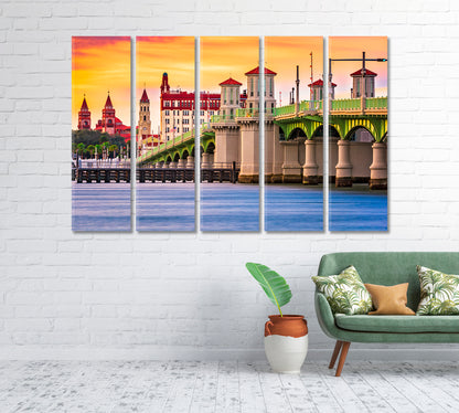 Cityscape of St Augustine Florida Canvas Print-Canvas Print-CetArt-1 Panel-24x16 inches-CetArt